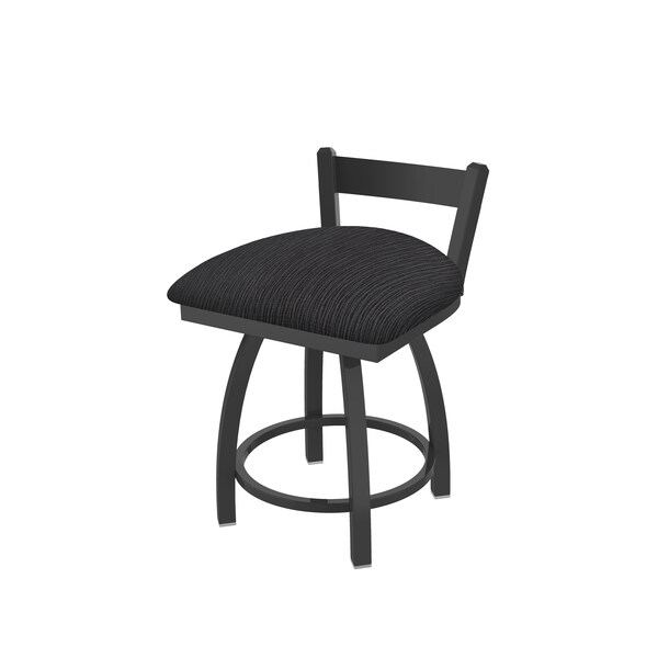 18" Low Back Swivel Vanity Stool, Pewter Finish, Graph Anchor Seat